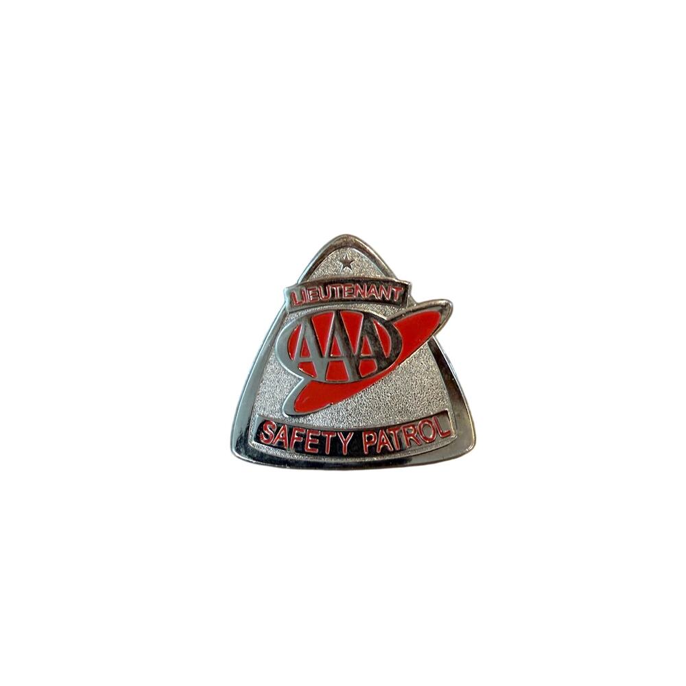 Vintage Safety Patrol AAA Lieutenant Metal Badge- Red